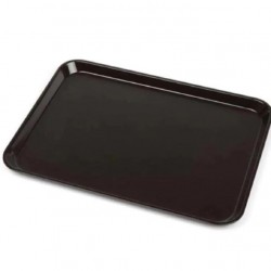 10 Adet Siyah Midi Boy Plastik Servis Tepsisi  Kırılmaz Lokanta Büfe Fast Food Kullanım (44x32 Cm)