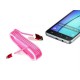 Android Örgü Şeklinde Renkli Çelik Şarj Data Kablosu - Pembe Android Örgü Şeklinde Renkli Çelik Şarj Data Kablosu - Pembe