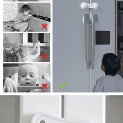Bebek Çocuk Güvenliği Çekmece ve Dolap İçin Kendiliğinde Yapışkanlı Vidasız Kapak Kilidi