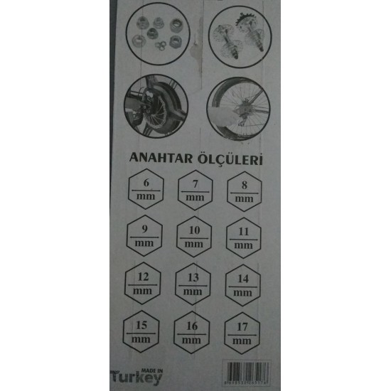 Bisiklet Tamir Anahtarı (06mm-17mm) - 15 in 1 Bisiklet Tamir Anahtarı (06mm-17mm) - 15 in 1