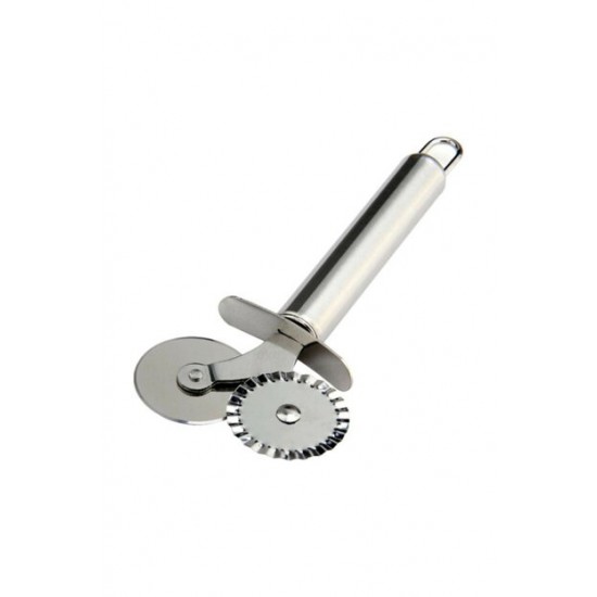 Çİft Başlı Metal Pizza Kesici ve Hamur Ruleti Çİft Başlı Metal Pizza Kesici ve Hamur Ruleti