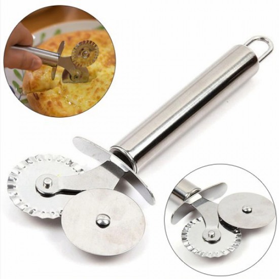 Çİft Başlı Metal Pizza Kesici ve Hamur Ruleti Çİft Başlı Metal Pizza Kesici ve Hamur Ruleti