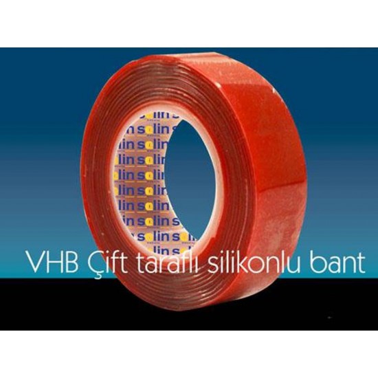 Çift Taraflı Akrilik Silikonize Bant 18 mm x 2 metre Kırmızı VHB Çift Taraflı Akrilik Silikonize Bant 18 mm x 2 metre Kırmızı VHB