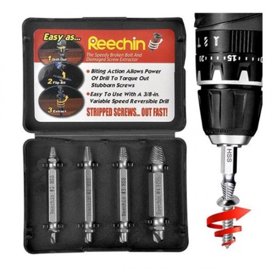 Easy Out 4lü Sökme Takımı - Hasar Görmüş Vida Çıkarıcı Easy Out 4lü Sökme Takımı - Hasar Görmüş Vida Çıkarıcı