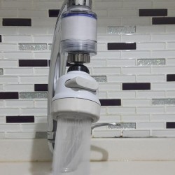 Filtreli Kireç Önleyici 360 Derece Dönen Hareketli Musluk Başlığı - 3 Fonksiyonlu - Krem