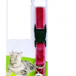 Kadife Dokulu Ayarlanabilir Çıngıraklı Kedi Tasması
