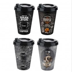 Kahve Bardağı - Kapaklı Desenli 650ML