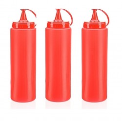 Ketçap Şişesi - 1000ML Dev Boy Kırmızı 3 Adet