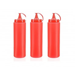 Ketçap Şişesi - 1000ML Dev Boy Kırmızı 3 Adet
