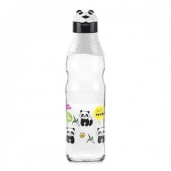 Sevimli Panda Tasarımlı Cam Suluk  Sızdırmaz 1000 ML