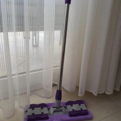 Teleskobik Cam Yer Tavan Silme - İstediğin Bezi Tak Kullan - 4 Mandallı -Yedek Bezli Mop Seti