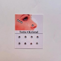 Yüz Taşı Kristal - Burun, Vücut Taşı, Tattoo Makyaj Taşı, Yapışkanlı, 12 Adet