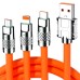 3 in 1 Type-C + Micro Usb + Lightning Hızlı Şarj Kablosu Silikon Kablo 1 Metre Opp Ambalaj